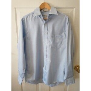 Eagle Slim Fit Non-Iron Pinpoint Cotton Blue Dress Shirt 16.5 34/35